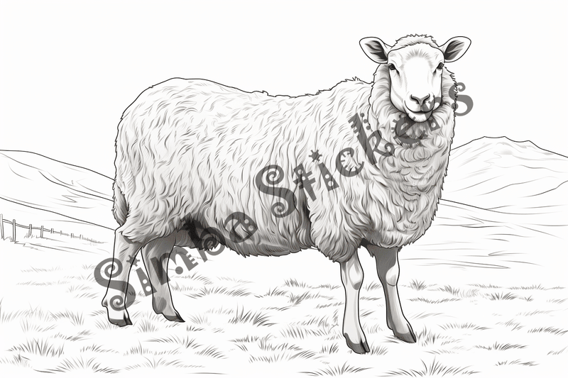 Colouring pages, bundle of sheep, 25 images 2