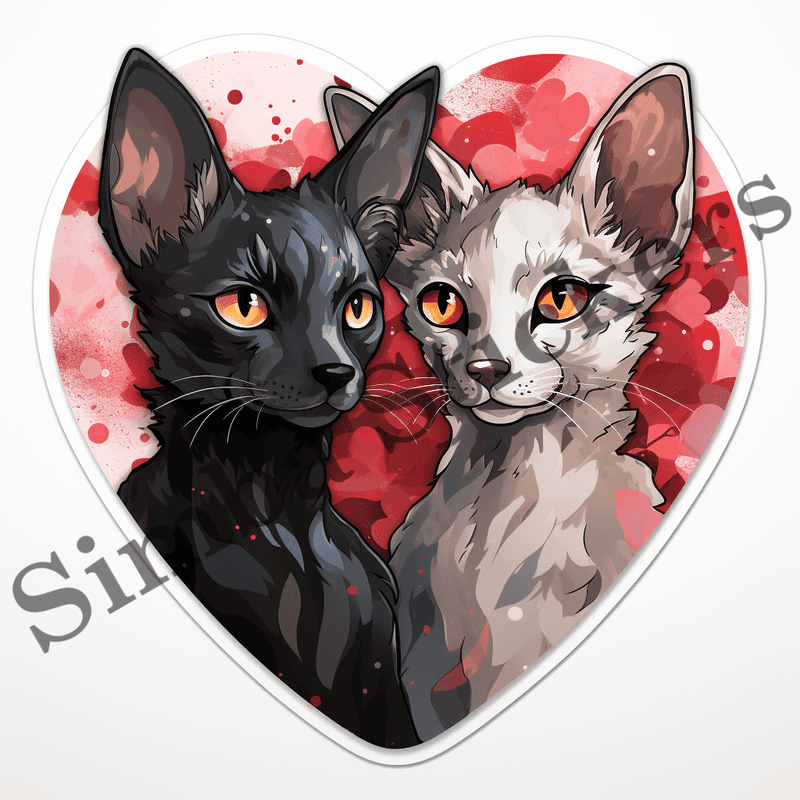 Oriental Shorthair cats in love, image set, 10 images