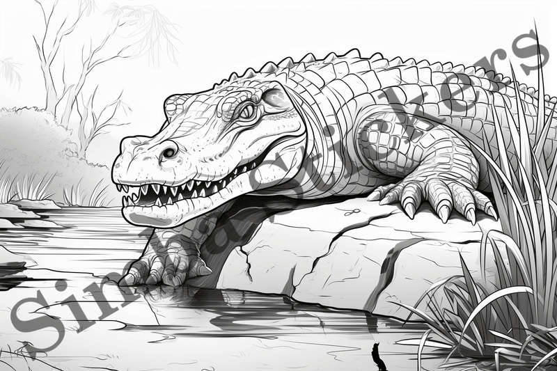 Colouring pages, Bundle of crocodiles, 25 images