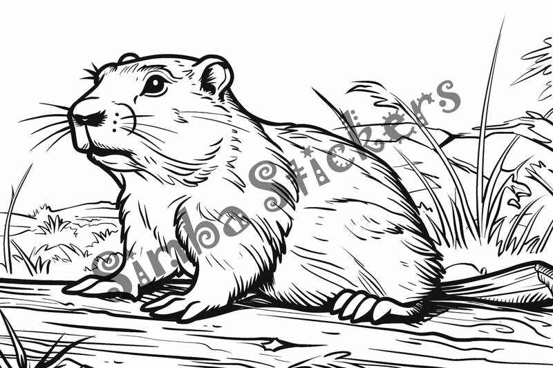 Colouring pages, bundle of groundhogs, 50 images 2