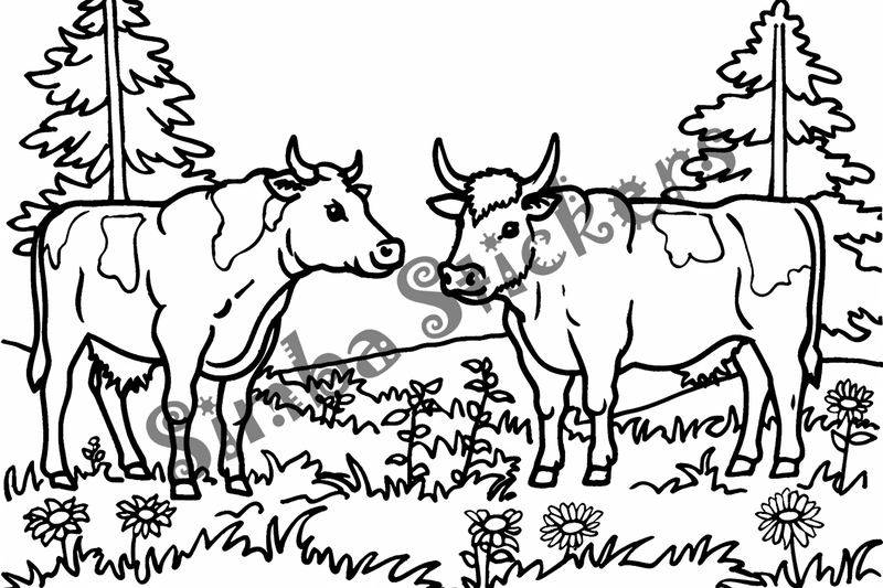 Colouring pages, bundle of cattle, 50 images
