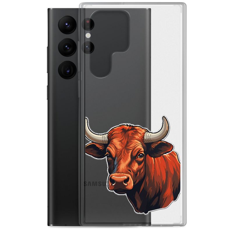 Clear Case for Samsung, Bull face, partial side view, bpor80
