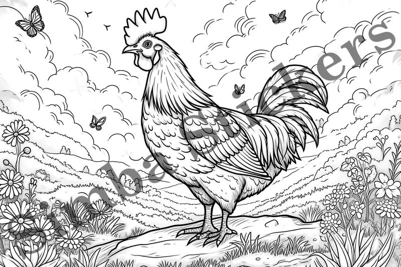 Colouring pages, Bundle of chicken, 25 images