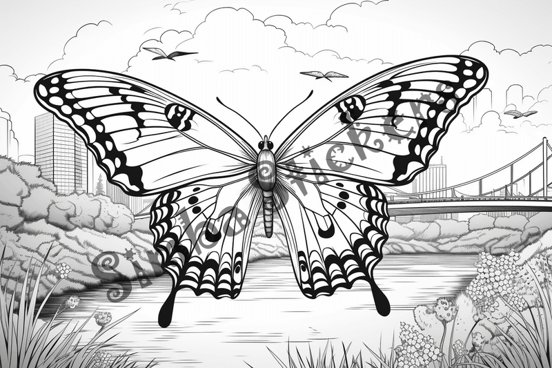 Colouring pages, bundle of butterflies, 50 images
