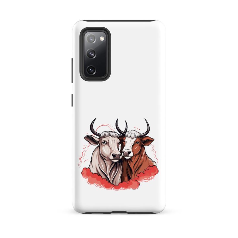 Tough Case for Samsung, Bull and cow, romantic, reddish clouds, qoucds