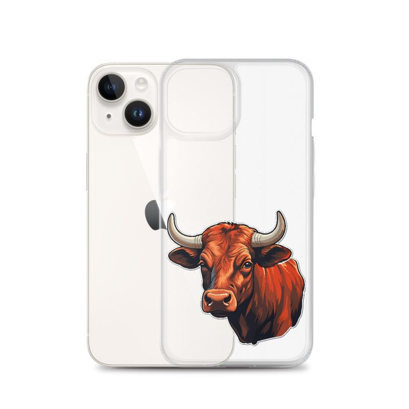 Clear Case for iPhone, Bull face, partial side view, bpor80