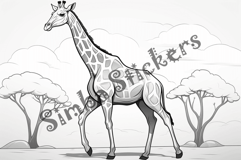 Colouring pages, bundle of giraffess, 25 images