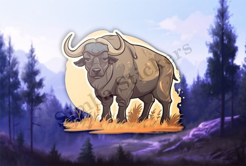 African buffalo in Savanna grass