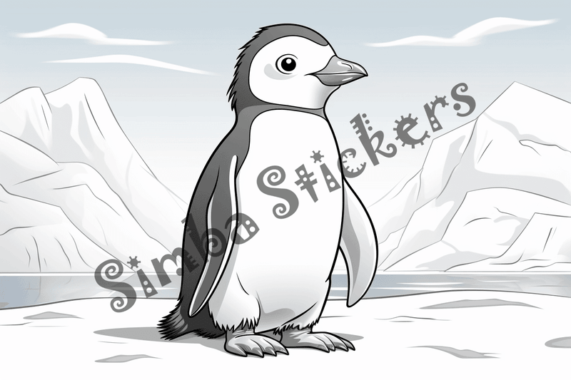 Colouring pages, bundle of penguins, 25 images