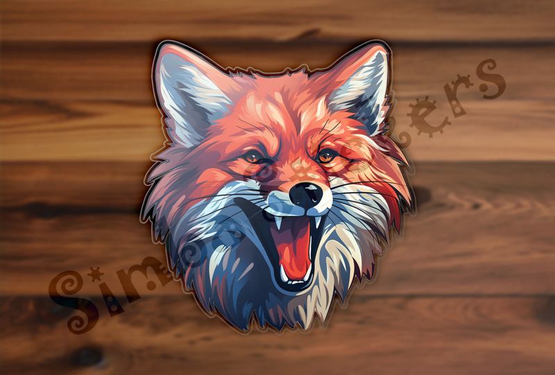 Red fox laughing, face-close-up