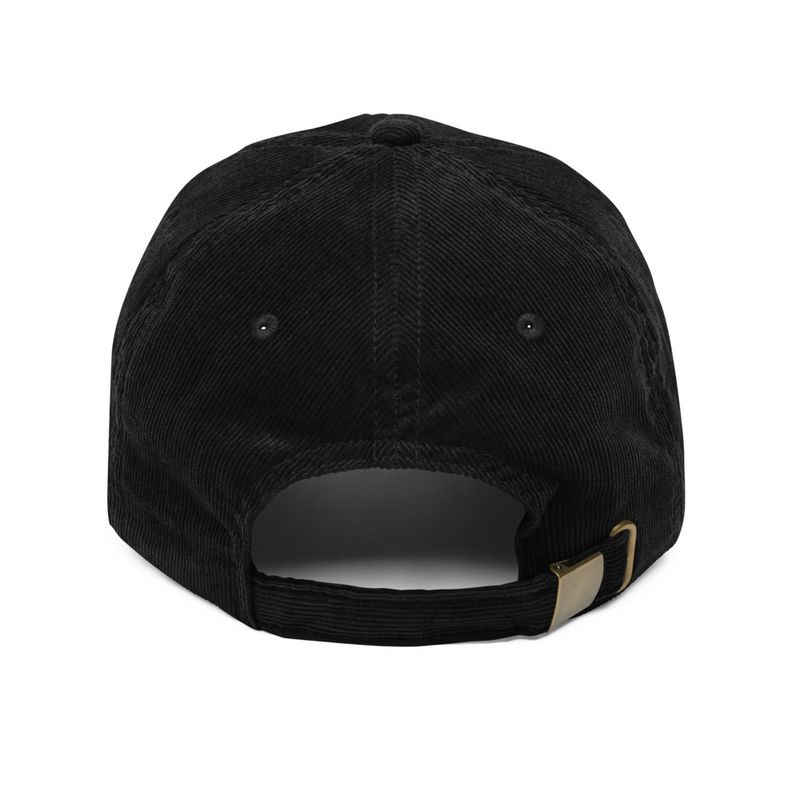 Vintage Corduroy Cap, Majestic lion face, outline art 