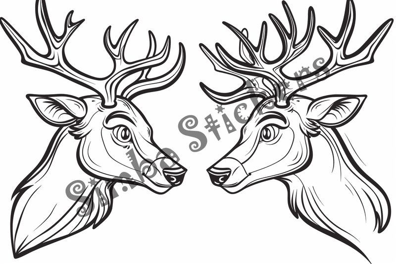 Colouring pages, bundle of elks, 25 images 2