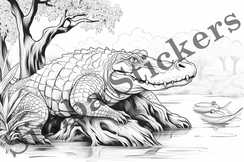 Colouring pages, Bundle of crocodiles, 25 images