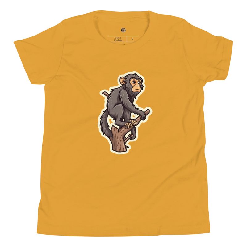 Youth T-shirt, Baboon on a tree, looking sad 