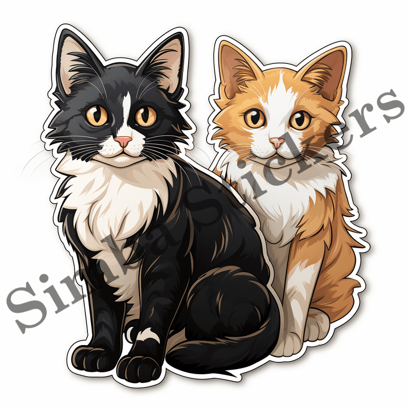 Japanese Bobtail cats cuddling, image set, 10 images
