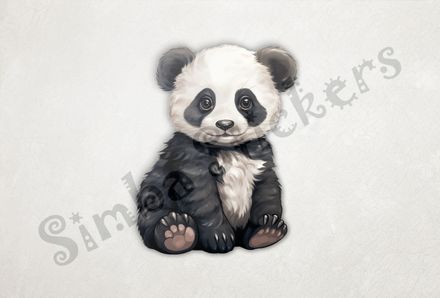 Smiling Panda bear sitting down, uee76o