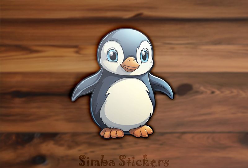 Baby penguin with wings spread out, fqsehz