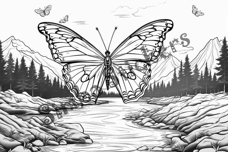 Colouring pages, bundle of butterflies, 50 images 2