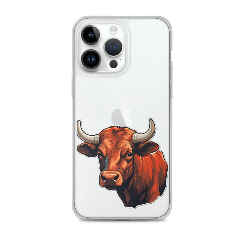 Clear Case for iPhone, Bull face, partial side view, bpor80