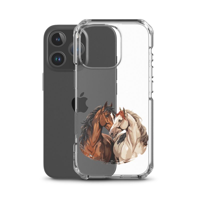 Clear Case for iPhone, Horses nose-to-nose, jbgjpy