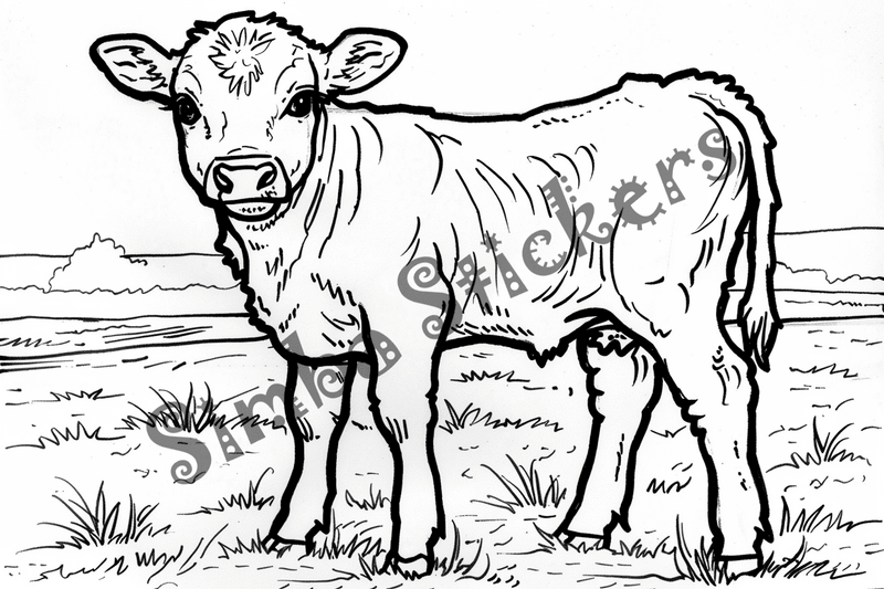 Colouring pages, bundle of cattle, 50 images