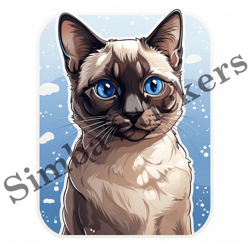 Tonkinese cats in snow, image set, 10 images