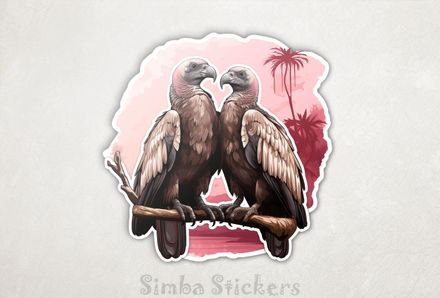 Vultures in love at tropical beach, ptrnhh