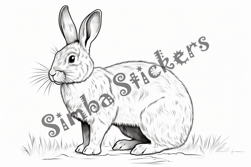 Colouring pages, bundle of rabbits, 25 images 2