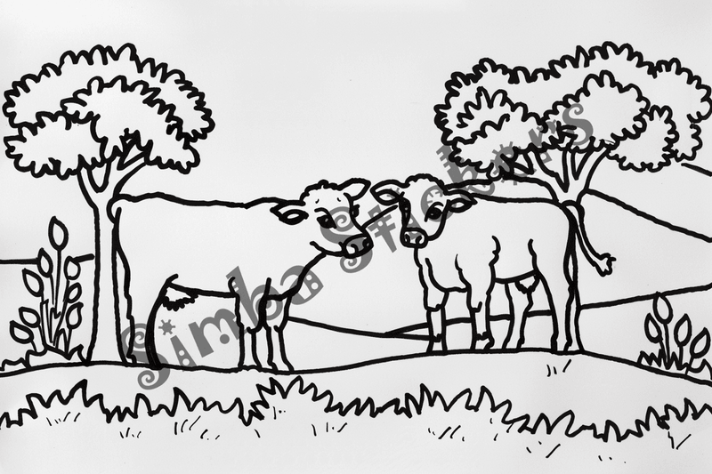 Colouring pages, bundle of cattle, 50 images