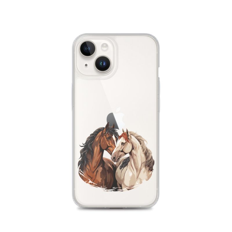 Clear Case for iPhone, Horses nose-to-nose, jbgjpy