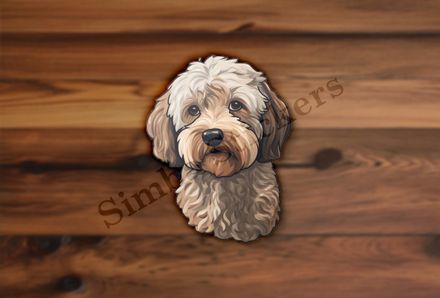 White Cookapoo dog bust