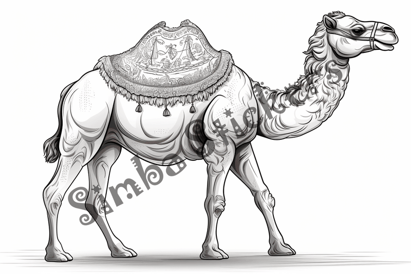 Colouring pages, bundle of camels, 25 images