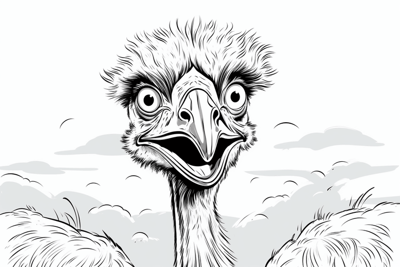 Colouring pages, Bundle of ostriches, 25 images