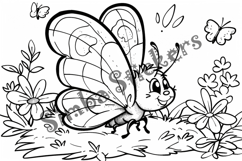 Colouring pages, bundle of butterflies, 50 images 2