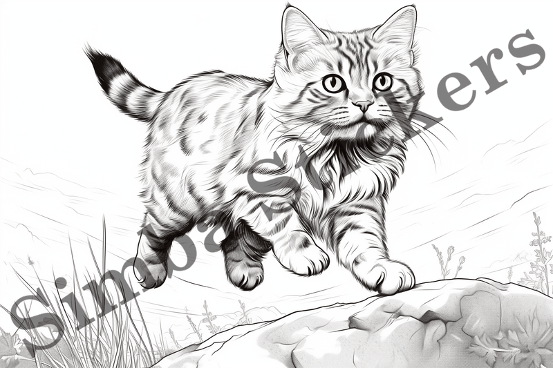 Colouring pages, Bundle of cats, 25 images
