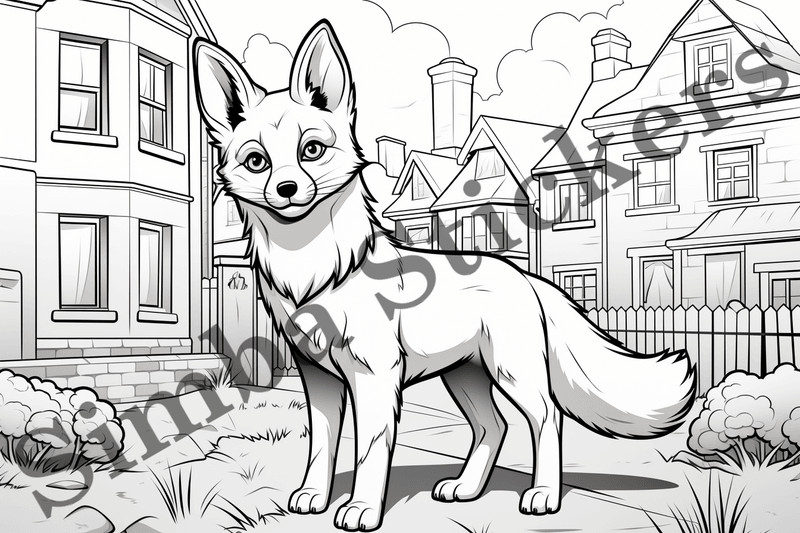 Colouring pages, Bundle of foxes, 25 images