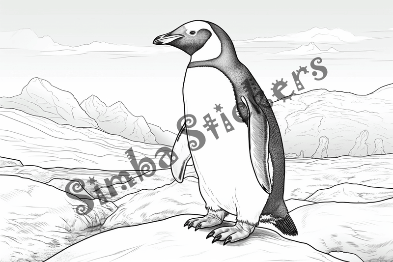 Colouring pages, bundle of penguins 2, 25 images