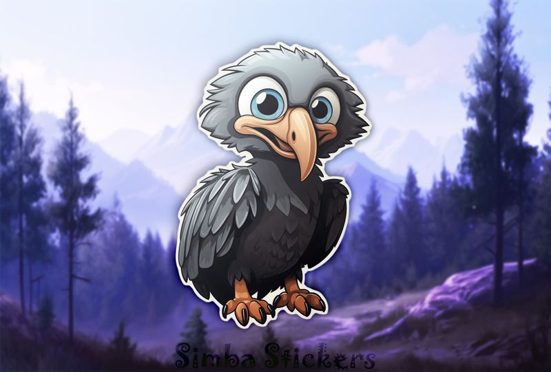 Cute baby vulture smiling, tbjshs