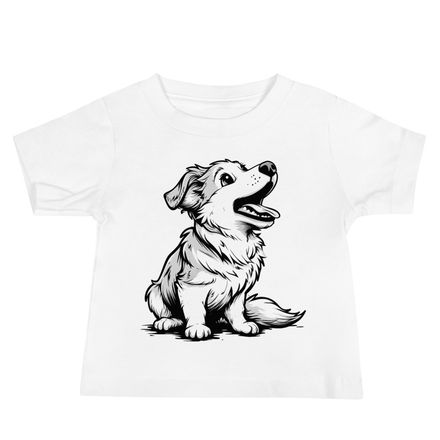 Baby Staple Tee, Dog barking, mirrored