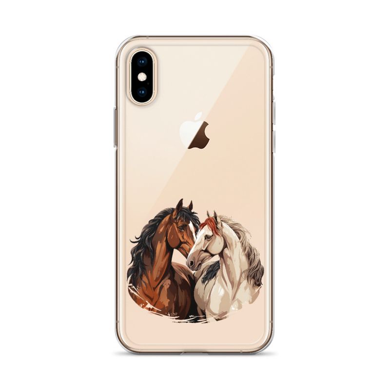 Clear Case for iPhone, Horses nose-to-nose, jbgjpy