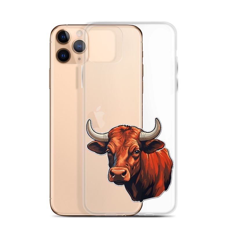 Clear Case for iPhone, Bull face, partial side view, bpor80