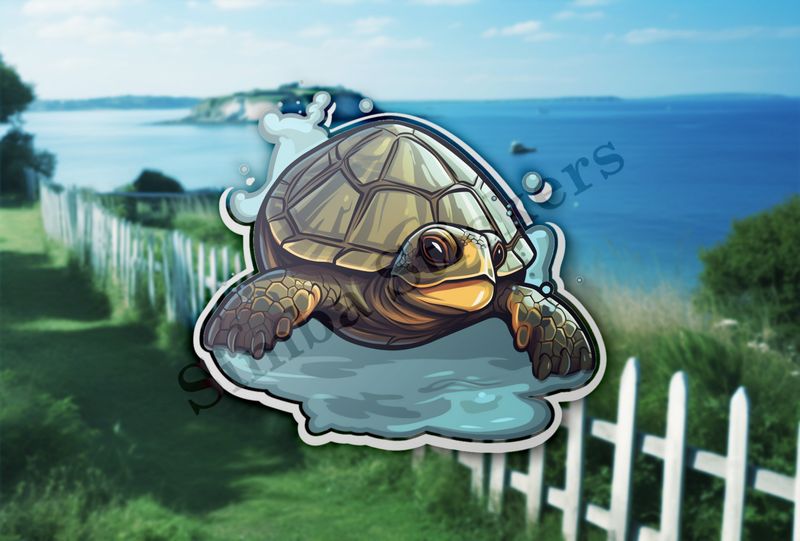 Tortoise splashing water