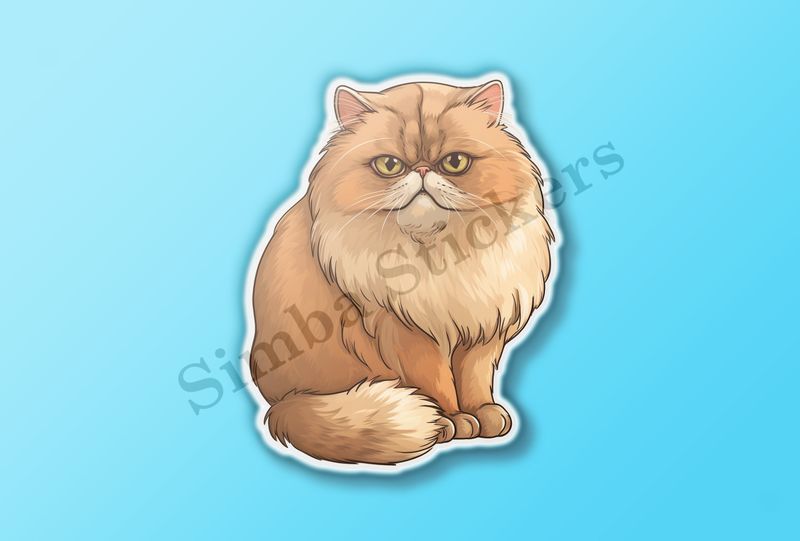 Persian cat, brown  , watercolour