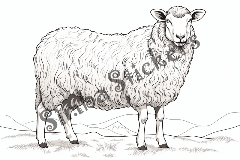 Colouring pages, bundle of sheep, 25 images