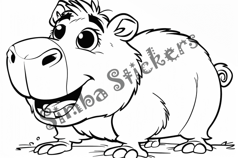 Colouring pages, bundle of capybaras, 50 images