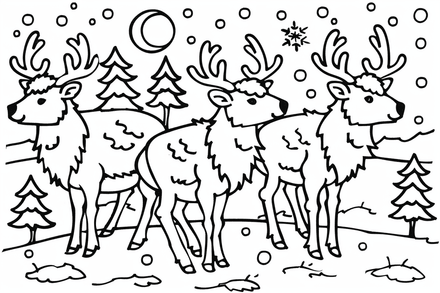 Colouring pages, bundle of elks, 25 images