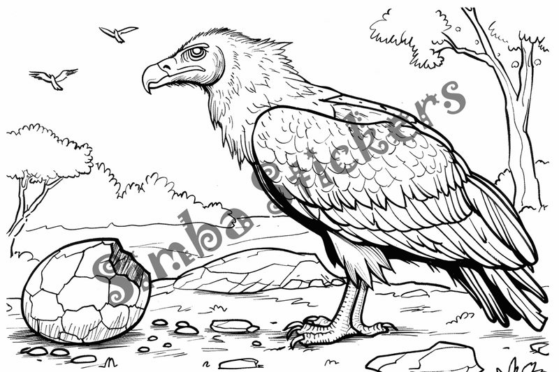 Colouring pages, bundle of vultures 2, 25 images, nffnc2
