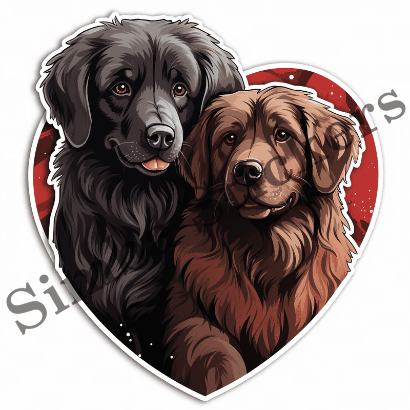 Newfoundland dogs in love, image set, 10 images