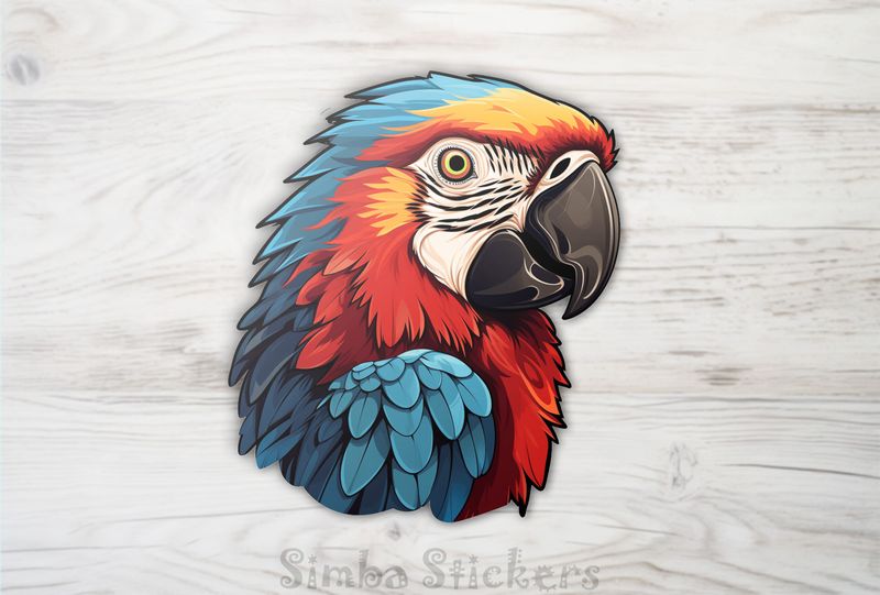 Colourful parrot with black beak, egjhyy