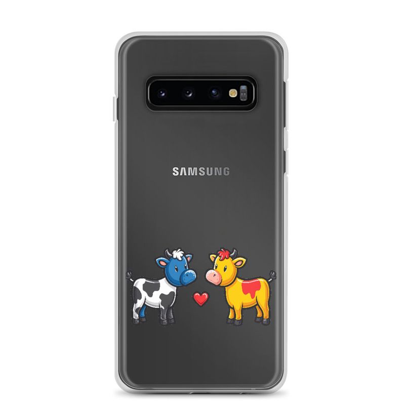 Clear Case for Samsung, Cattle, bull and cow in love, both colourful, zbyzzs